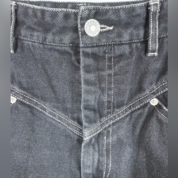Isabel Marant Lorine Mini Pencil Denim Skirt Black Size 36 Goth Summer - Picture 6 of 6